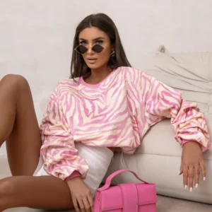 Bluza Remy print pink zebra LaBalancia